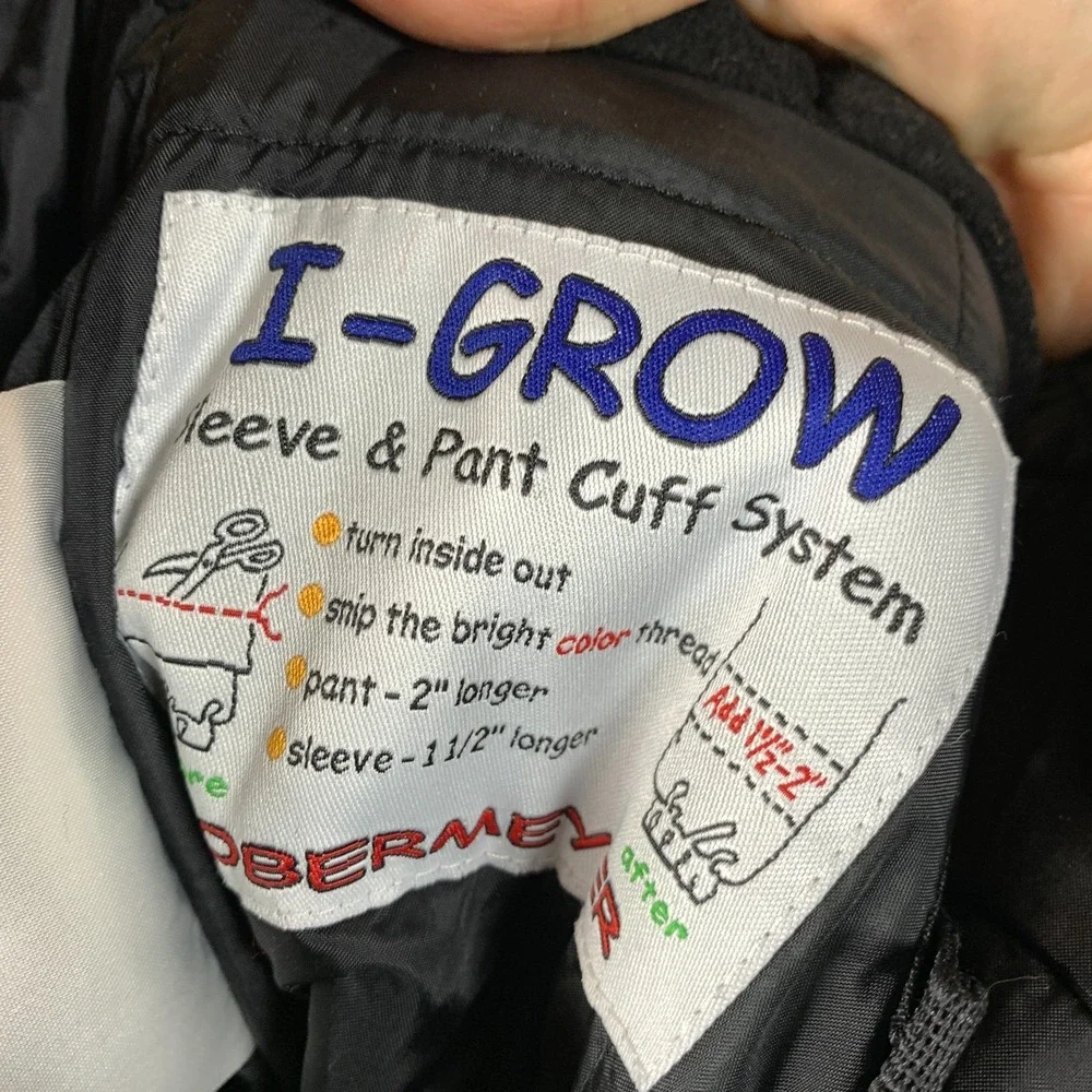 Obermeyer Snow Bib Overall Kids 5 I-Grow Gray Insulated Waterproof Ski Snowboard